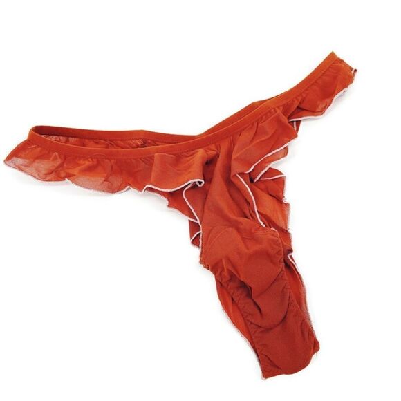 We Are HAH x Free People Fly Girl Mesh Panty Bronze Thong Bikini New L - Picture 2 of 7